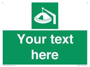 Custom sign Safe condition Davit-launched liferaft